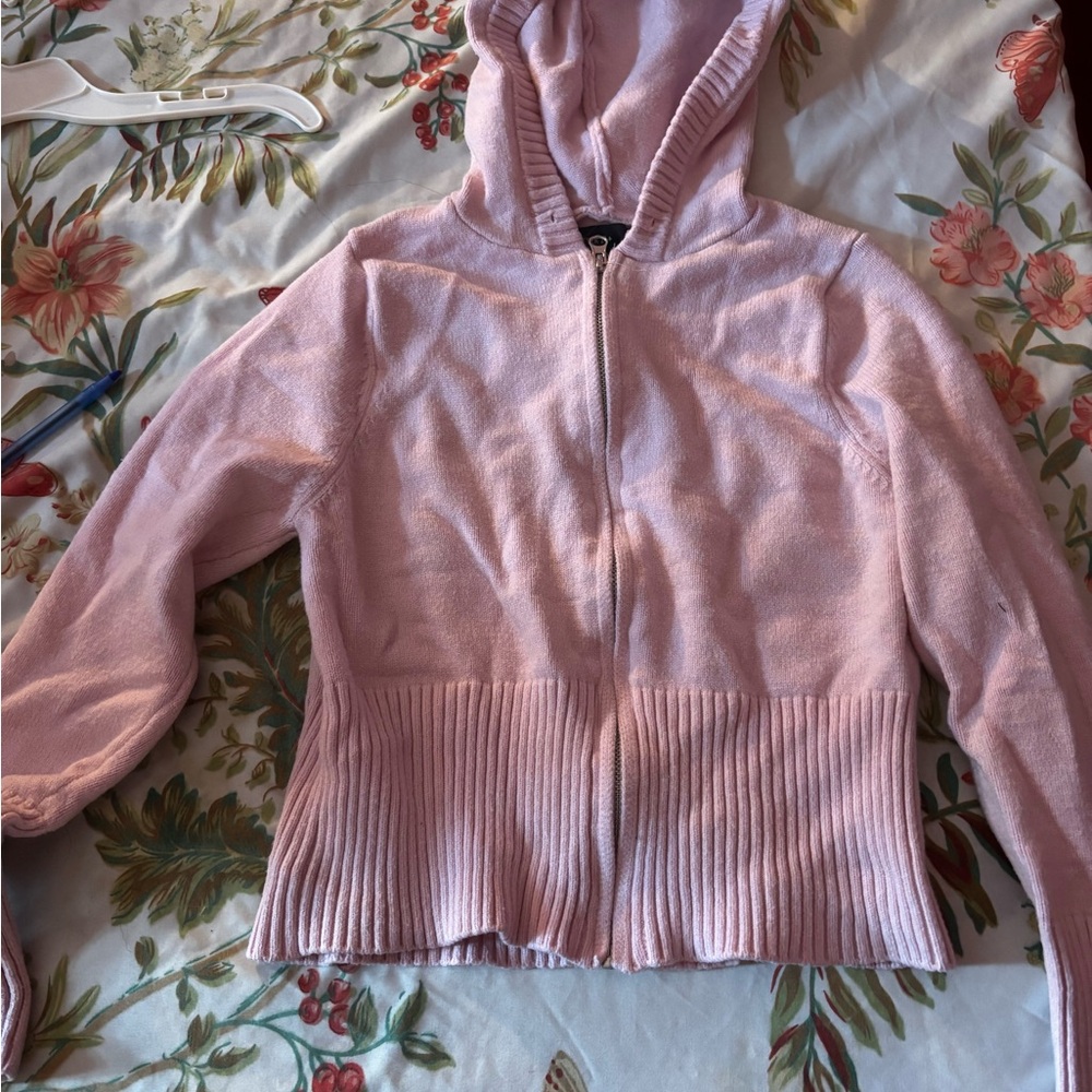 Forever 21 Pink Ribbed Knit Cardigan